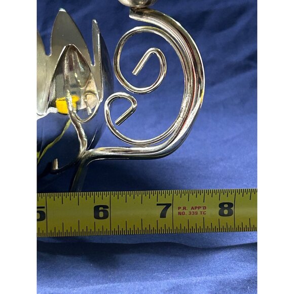 Godinger Silver Art Co Candle Holder Centerpiece Flower Frog Bowl 3 Arm Candelab - Picture 6 of 9